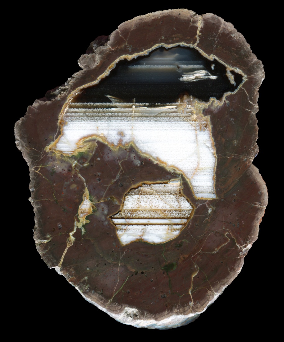 Rhodope Mountains Thunderegg with Waterline Opals and Black Agate