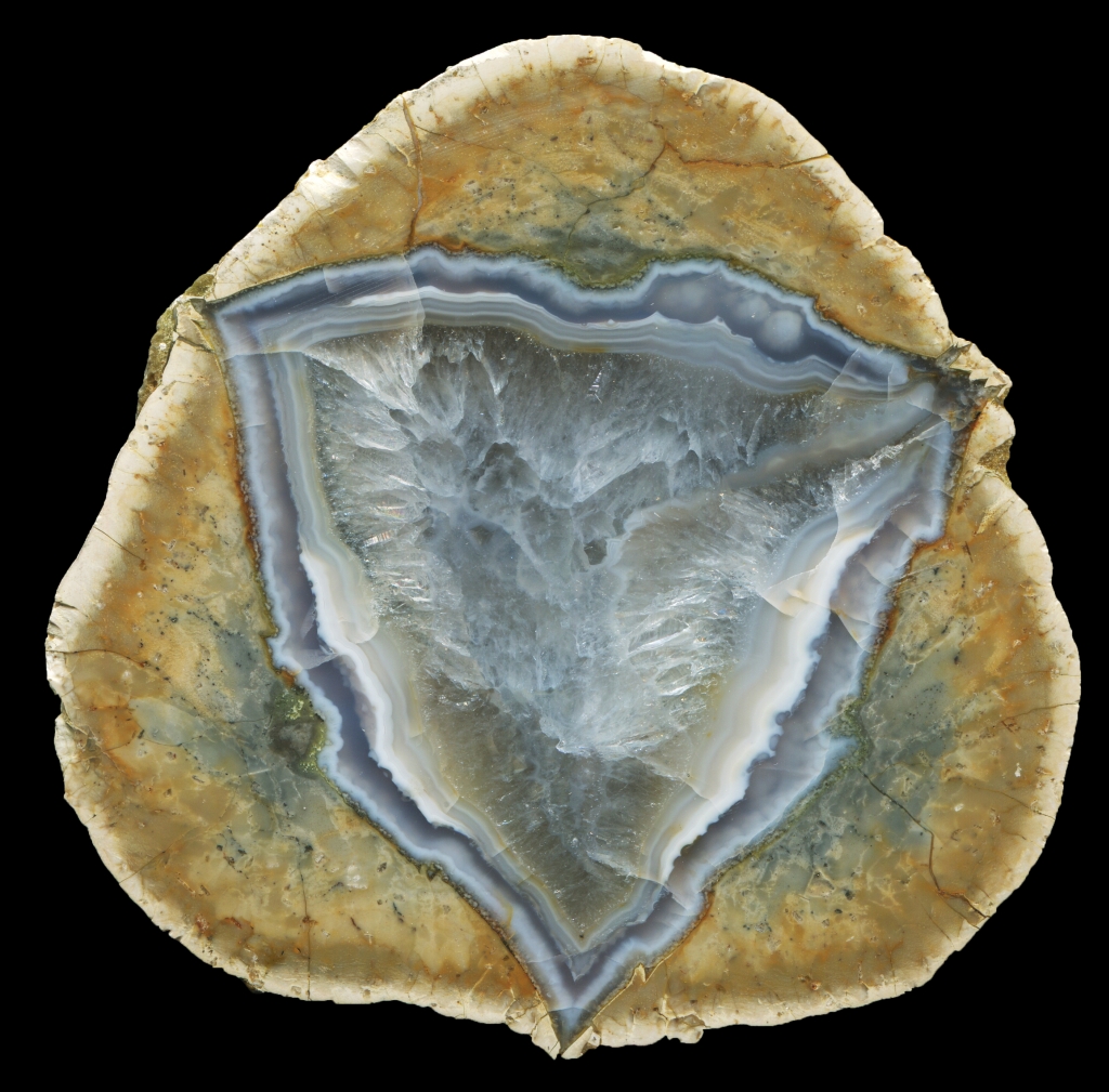 Mt Tuzo Thunderegg with Triangular Quartz and Agate Core