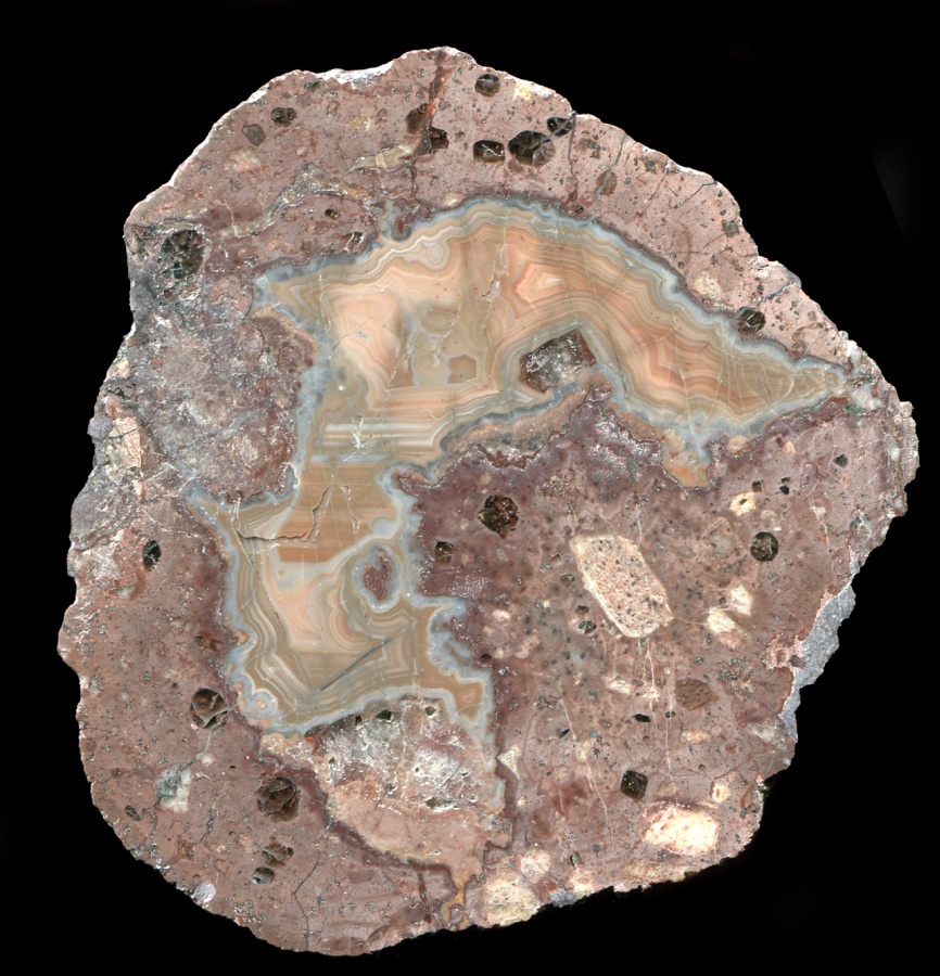 Rotterrode #1 Thunderegg with complex core of Pale Banded Agate