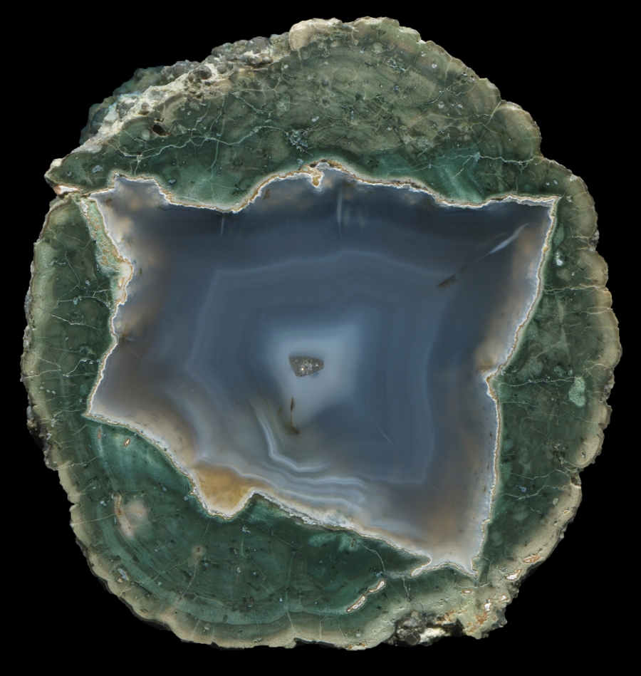 Beautiful Round Killer Green Thunderegg with Grey Agate