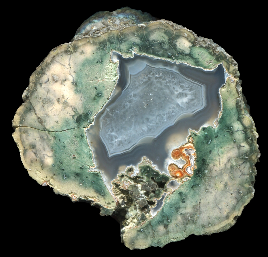 Killer Green Thunderegg with Strong Orange Mineralisation